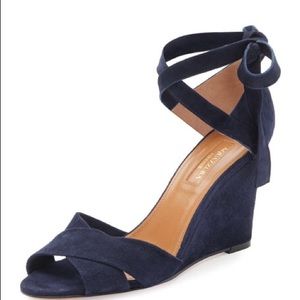 Aquazzara Blue Suede Wedge